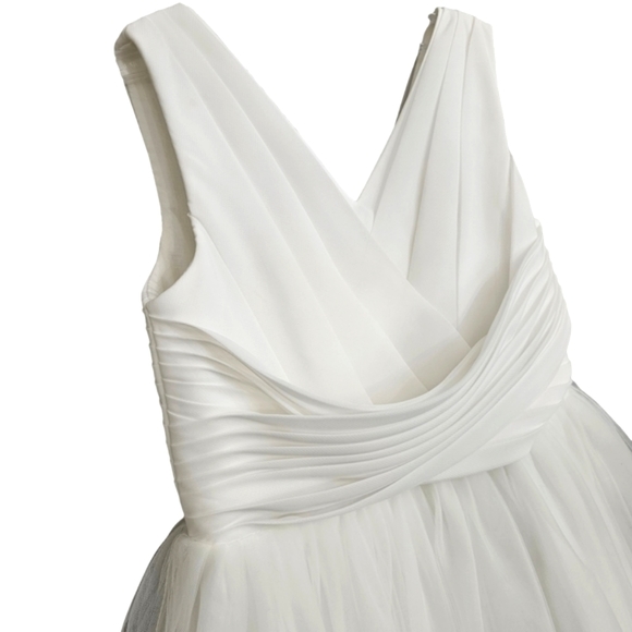 Nwot Girls Treasure White Chiffon/Tulle Full Skirt Sleeveless Flower Girl Gown - Picture 6 of 16